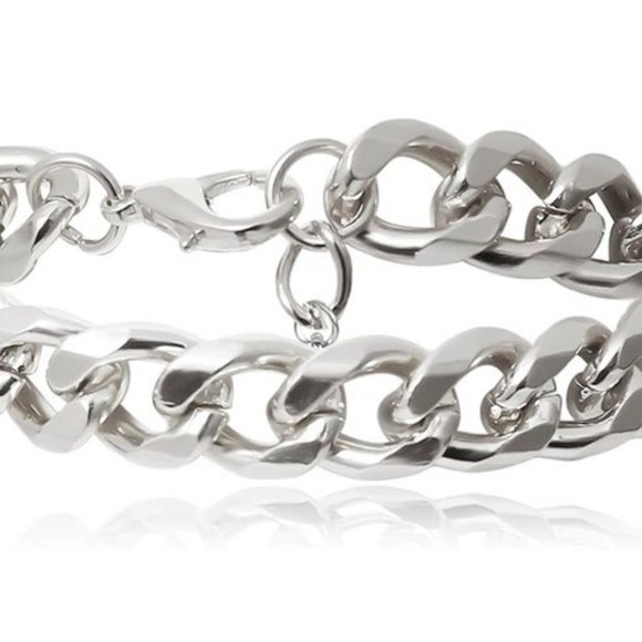 Women's Boho Thick Silver Charm Bracelets 4PC Set Bangles Punk - Picture 4 of 6